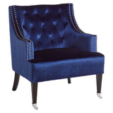 Luxe Blue Velvet Accent Chair