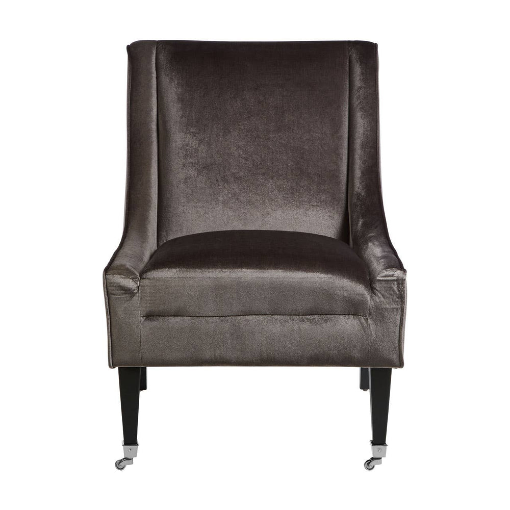 Luxe Grey Velvet Accent Chair