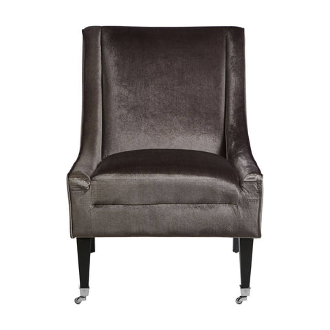 Luxe Grey Velvet Accent Chair