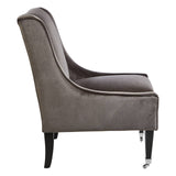 Luxe Grey Velvet Accent Chair
