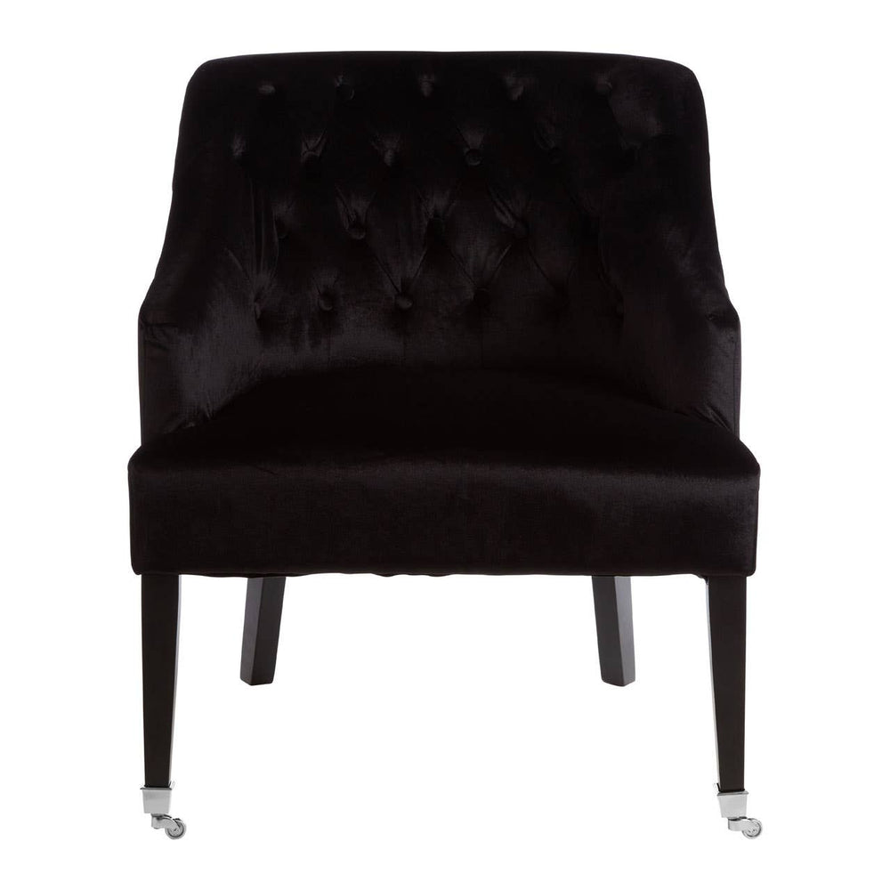 Luxe Black Velvet Accent Chair