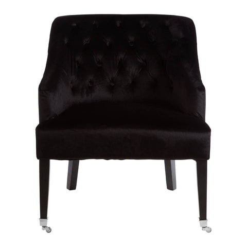 Luxe Black Velvet Accent Chair