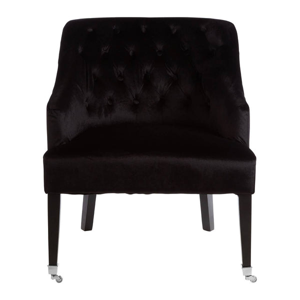 Luxe Black Velvet Accent Chair