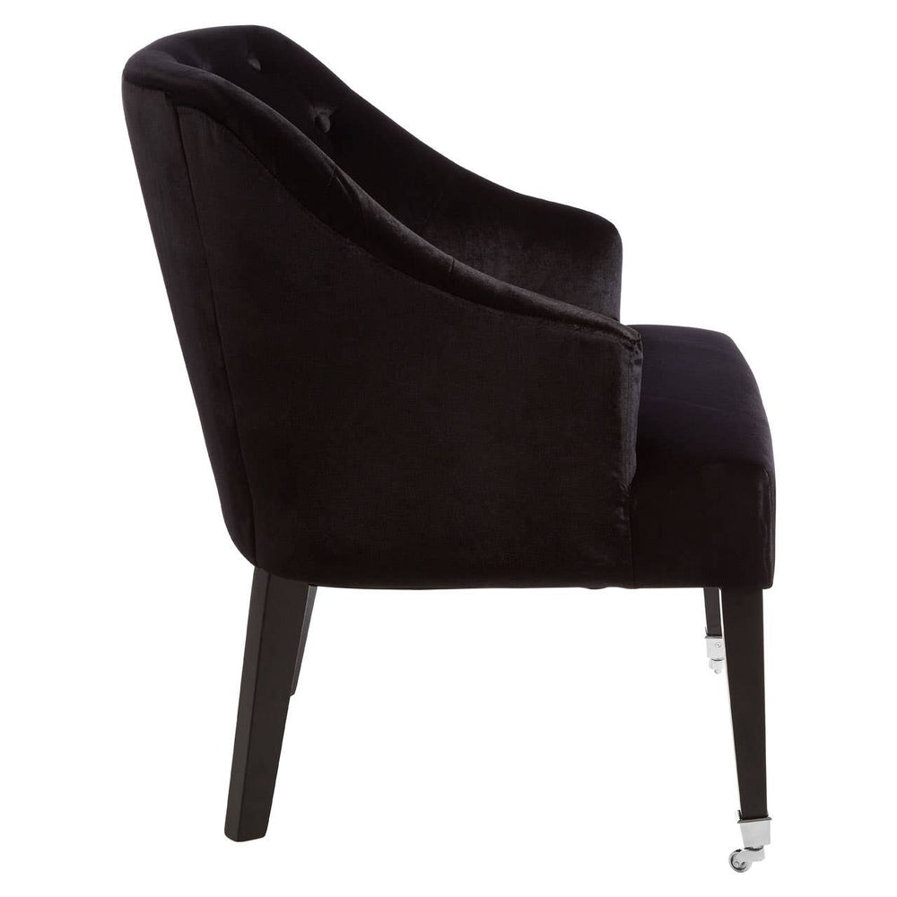 Luxe Black Velvet Accent Chair