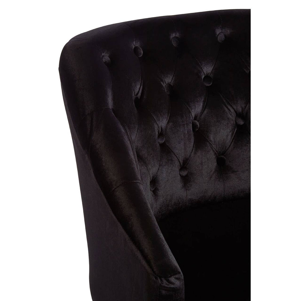 Luxe Black Velvet Accent Chair