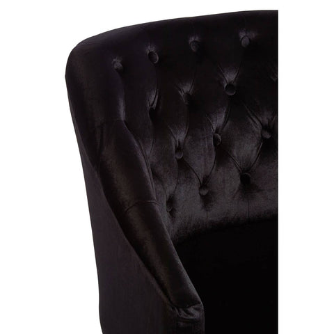 Luxe Black Velvet Accent Chair