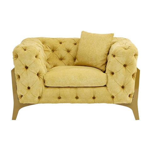 Citron Button Tufted Armchair