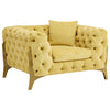 Citron Button Tufted Armchair