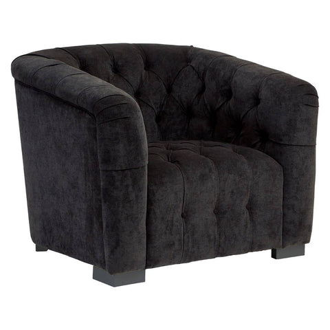 Cozy Black Fabric Armchair