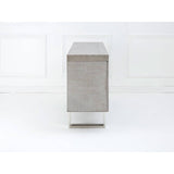 Grey Elm Wood Sideboard - Luxe Storage Solution with Stainless Steel Accents