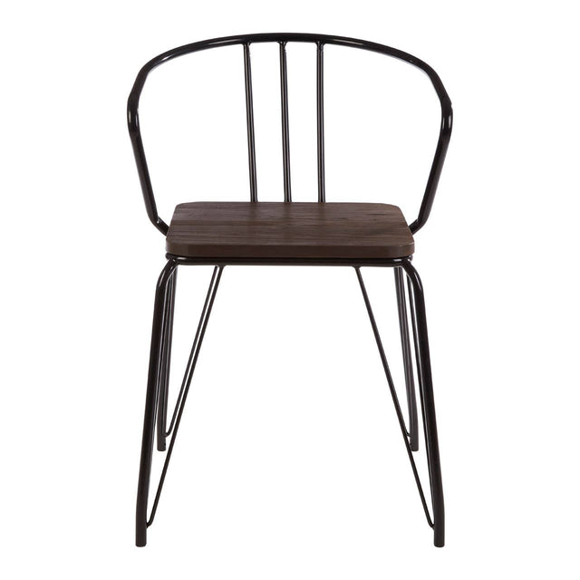 Sleek Metal & Wood Armchair