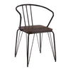 Sleek Metal & Wood Armchair