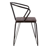 Sleek Metal & Wood Armchair