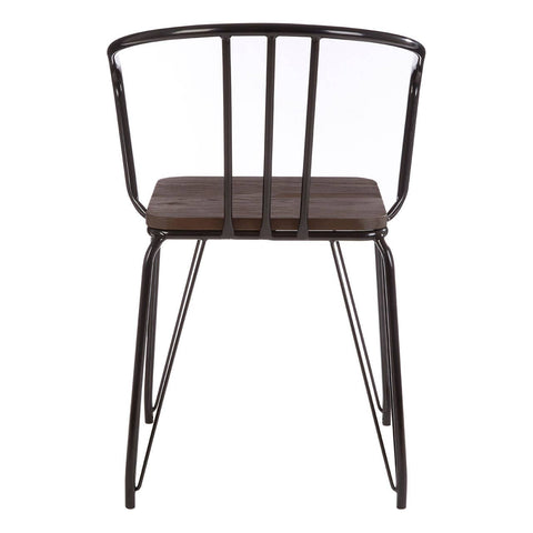 Sleek Metal & Wood Armchair