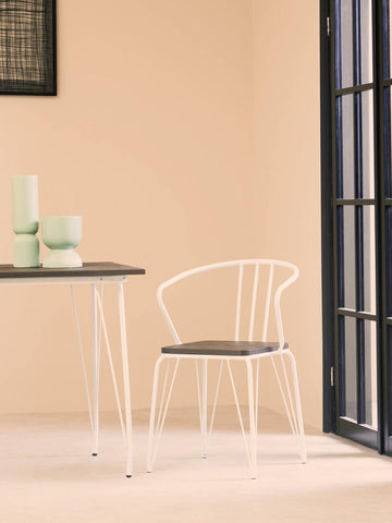 Modern Metal & Elm Chair