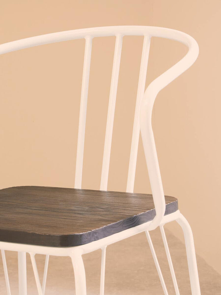 Modern Metal & Elm Chair