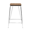Sleek Chrome & Elm Stool