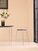 Sleek Chrome & Elm Stool