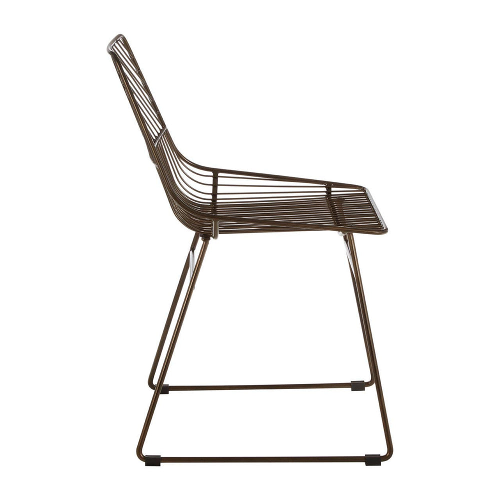 Geometric Bronze Wire Chair
