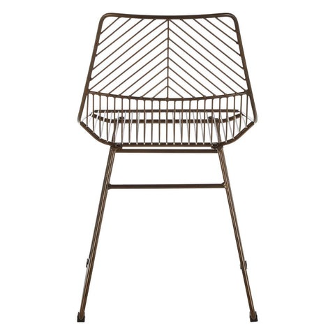 Geometric Bronze Wire Chair