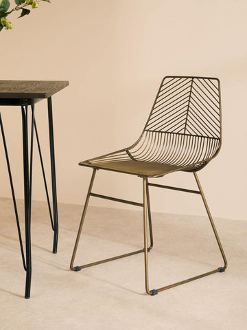 Geometric Bronze Wire Chair