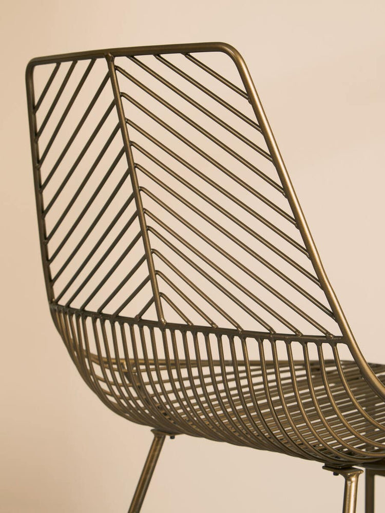 Geometric Bronze Wire Chair