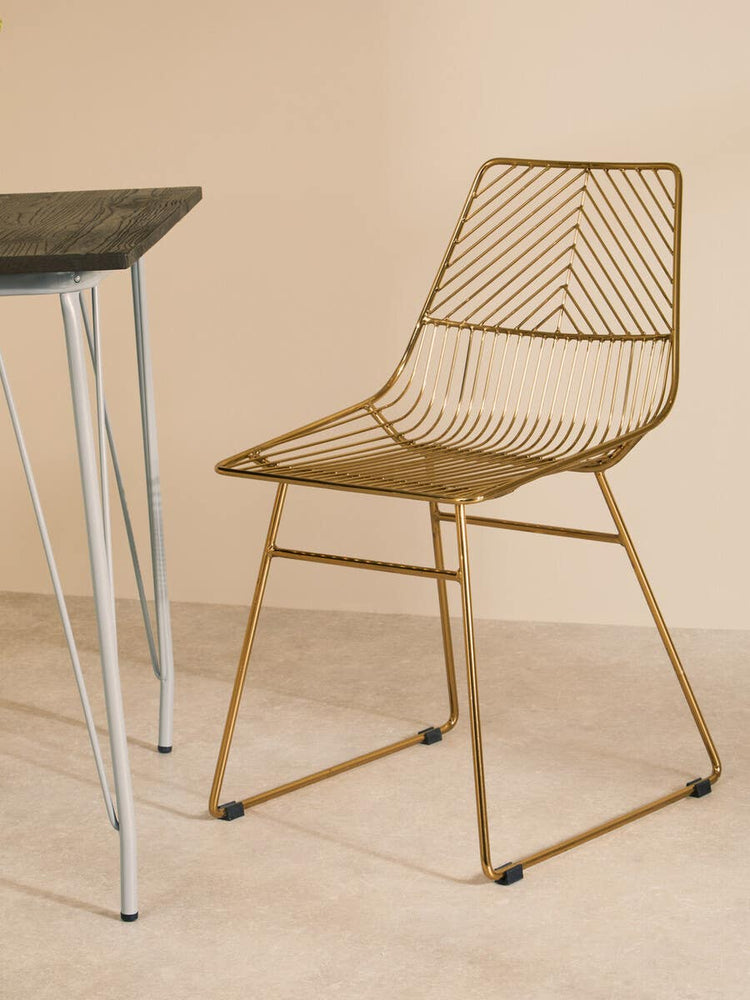 Geometric Gold Wire Chair