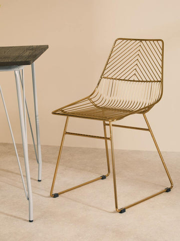 Geometric Gold Wire Chair
