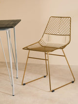 Geometric Gold Wire Chair