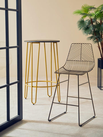 Leaf Design Wire Bar Chair
