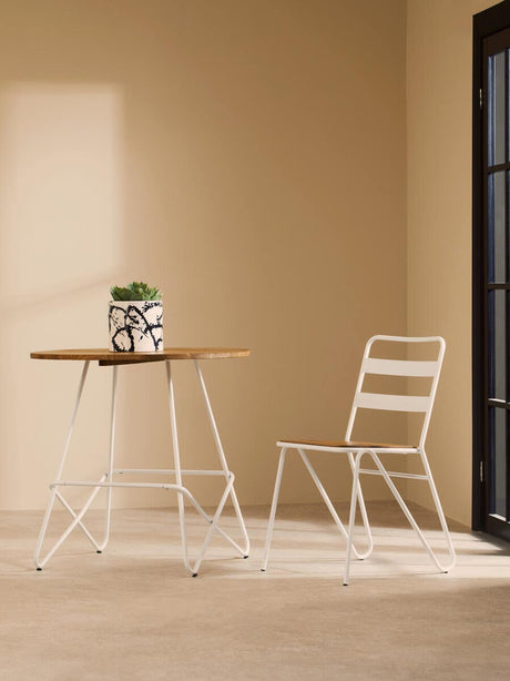 Elm Wood Round Dining Table