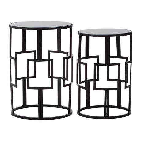 Modern Black Iron Tables Set