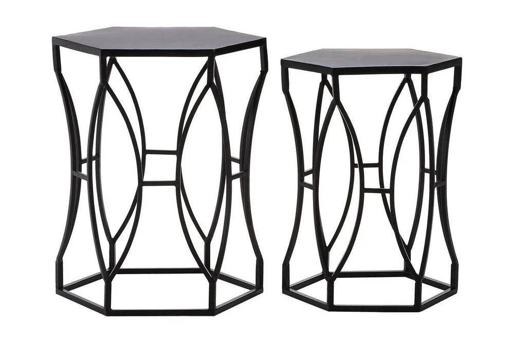 Concave Black Side Tables Avant-Garde