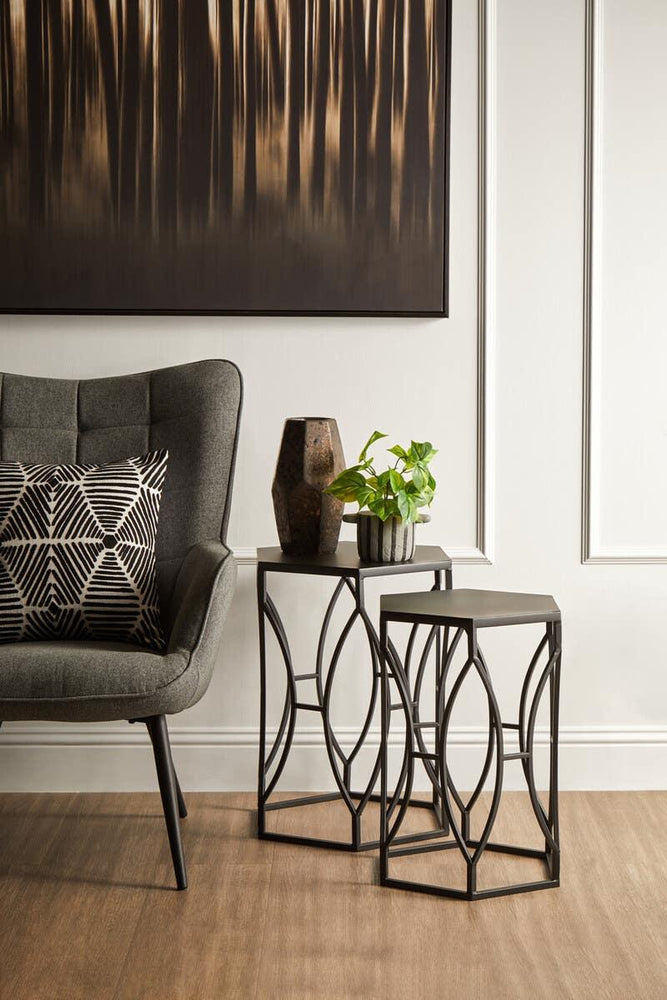 Concave Black Side Tables Avant-Garde