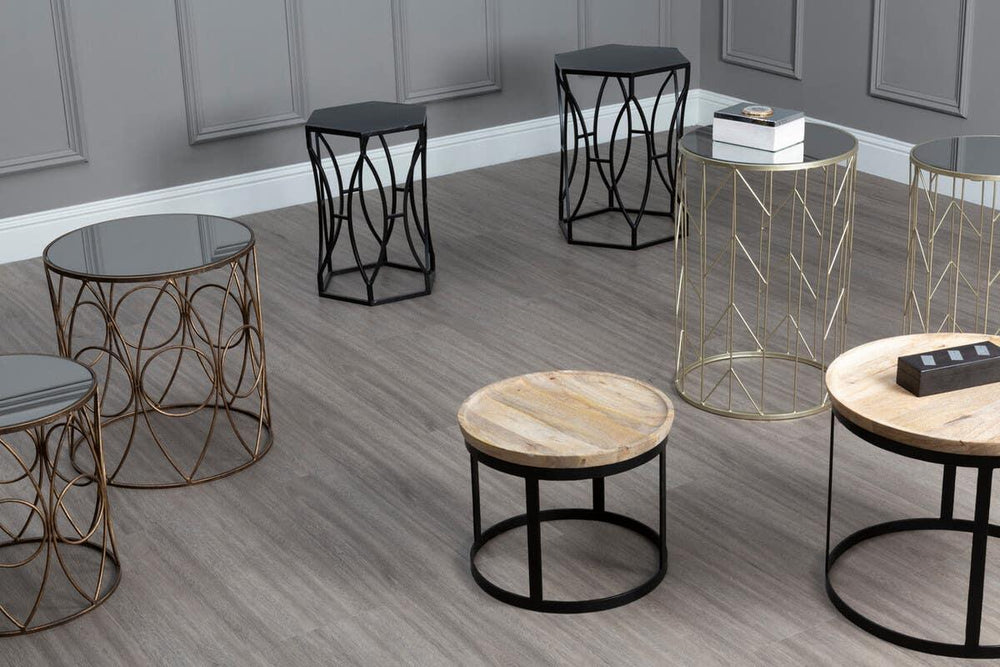 Concave Black Side Tables Avant-Garde