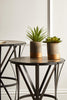 Cross Design Black Side Tables