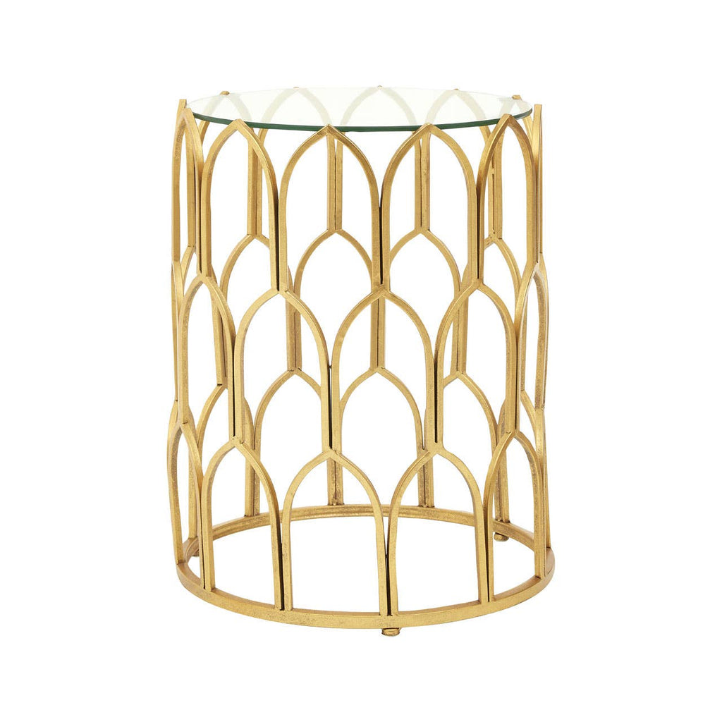 Gold Leaf Glass Side Table
