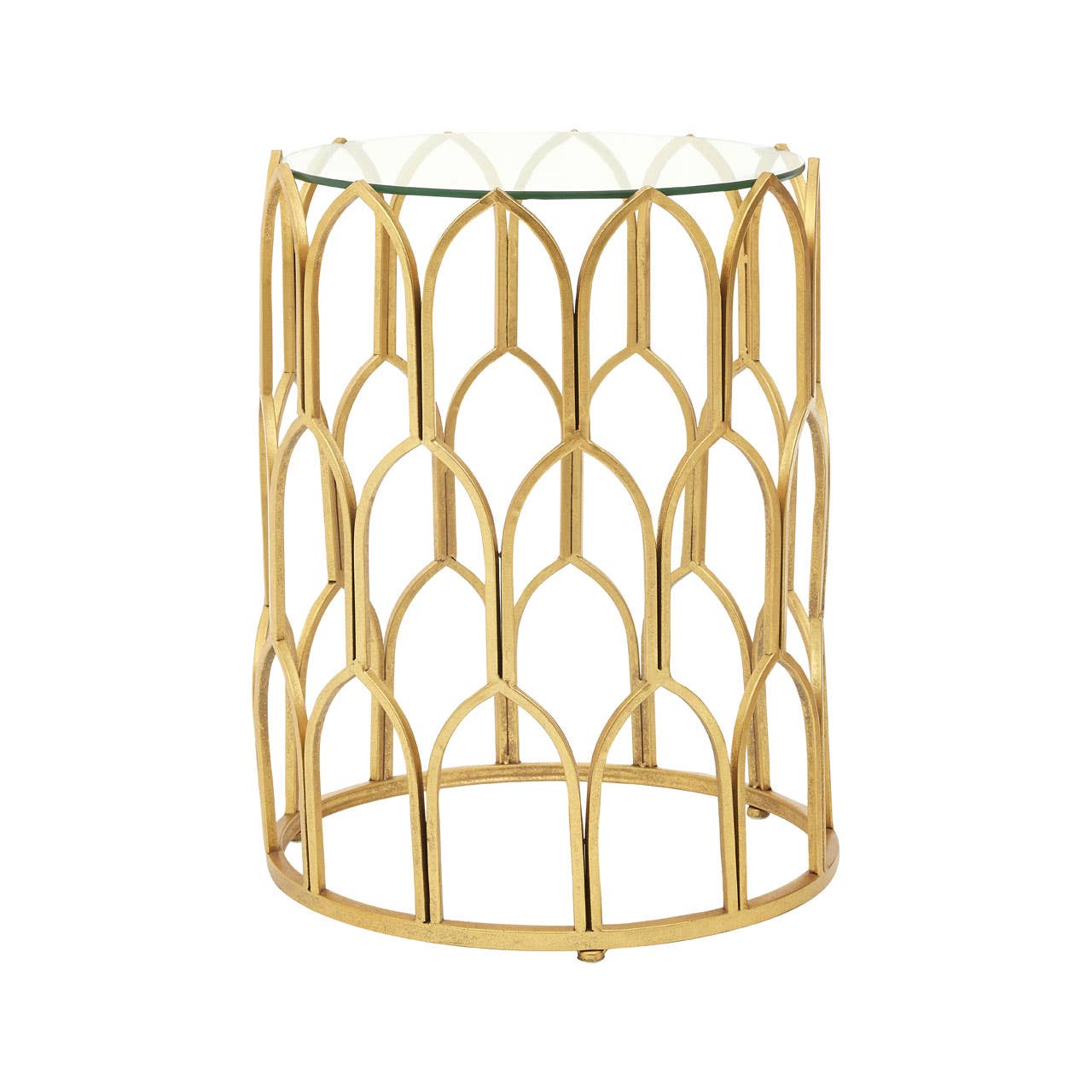 Gold Leaf Glass Side Table