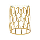 Gold Leaf Glass Side Table