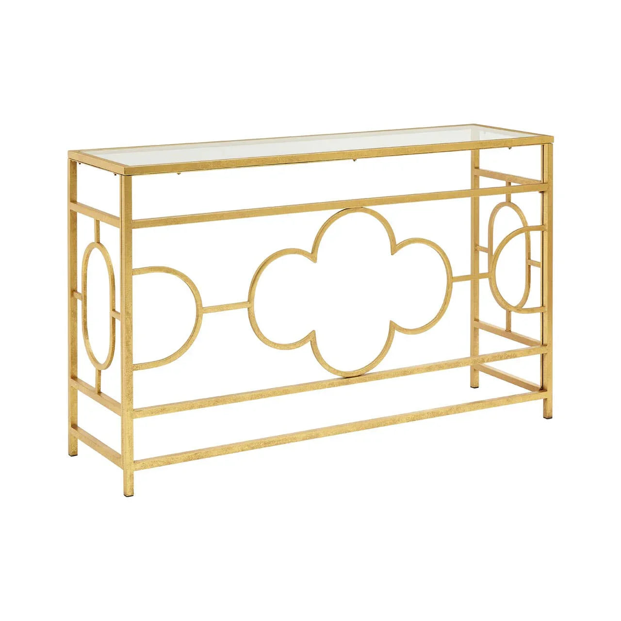 Golden Moorish Glass Console Table