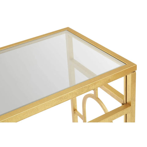 Golden Moorish Glass Console Table
