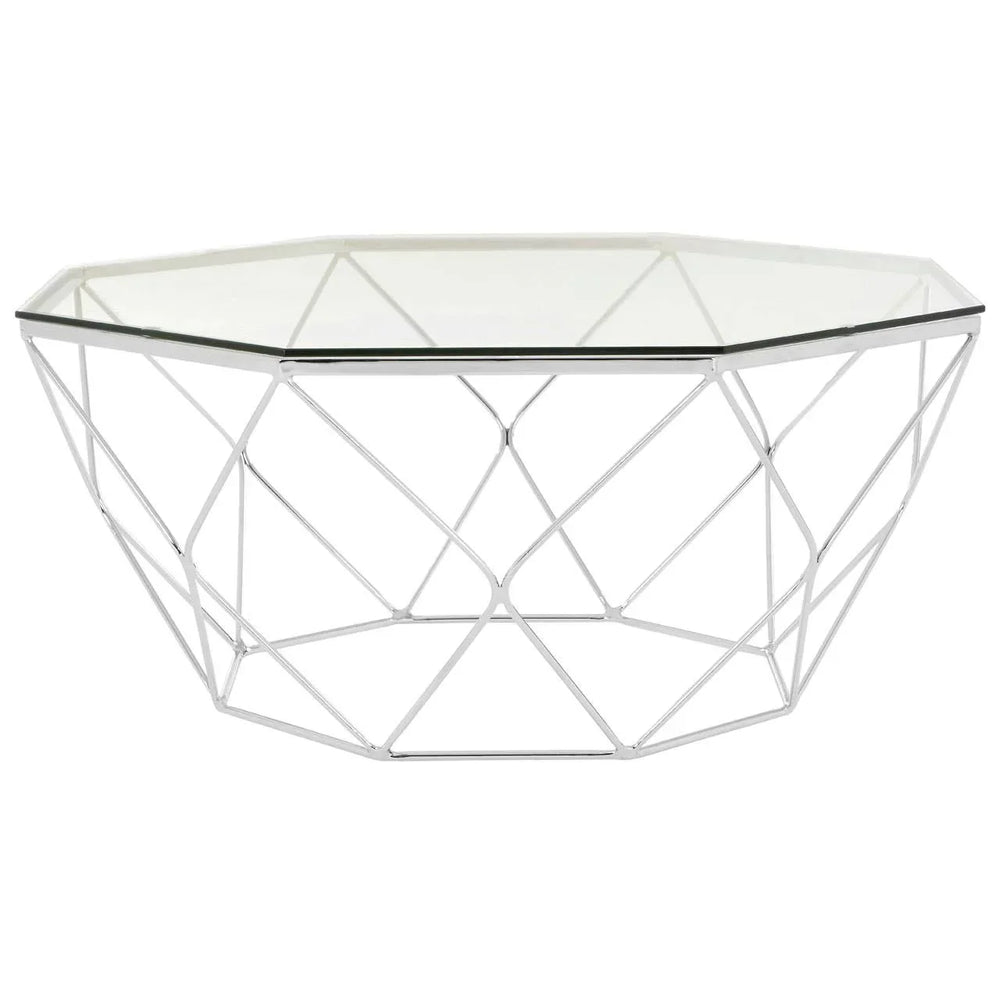 Diamond Geometry Glass Coffee Table