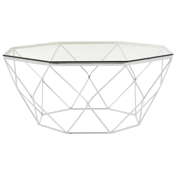 Diamond Geometry Glass Coffee Table