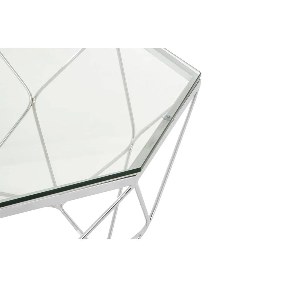 Diamond Geometry Glass Coffee Table