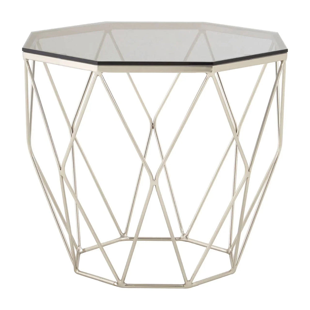 Octagonal Nickel End Table
