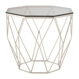 Octagonal Nickel End Table