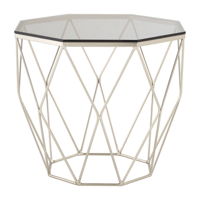 Octagonal Nickel End Table