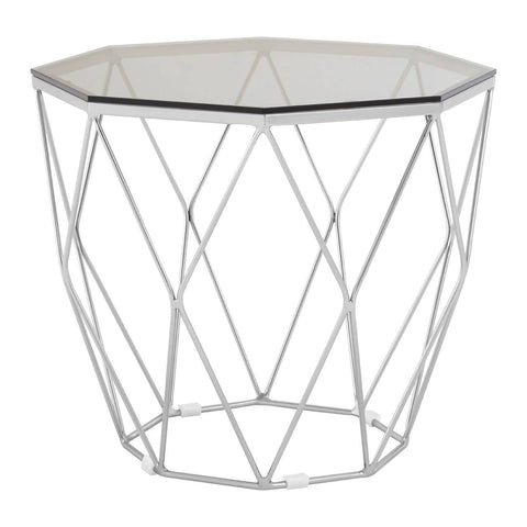 Octagonal Nickel End Table