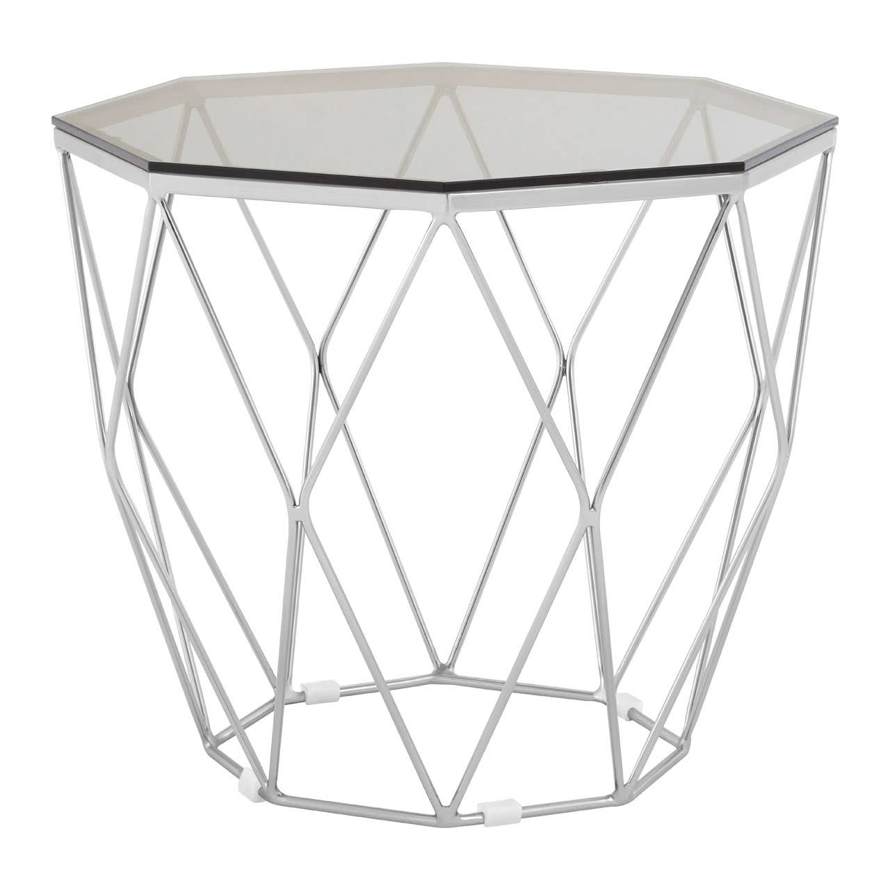 Octagonal Nickel End Table