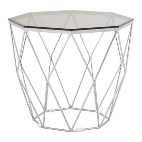 Octagonal Nickel End Table
